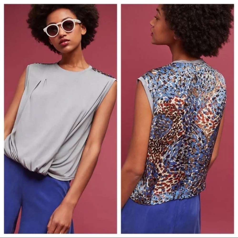 🔮Anthropologie Twist-Front Knit Tee